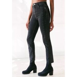 Urban Outfitters BDG black raw hem straight high rise girlfriend jeans size 26